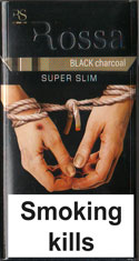 Rossa Super Slim Black Charcoal Cigarette Pack